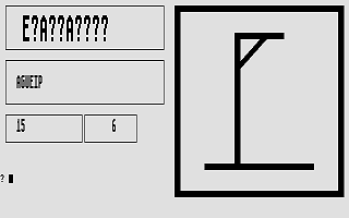 Hangman atari screenshot